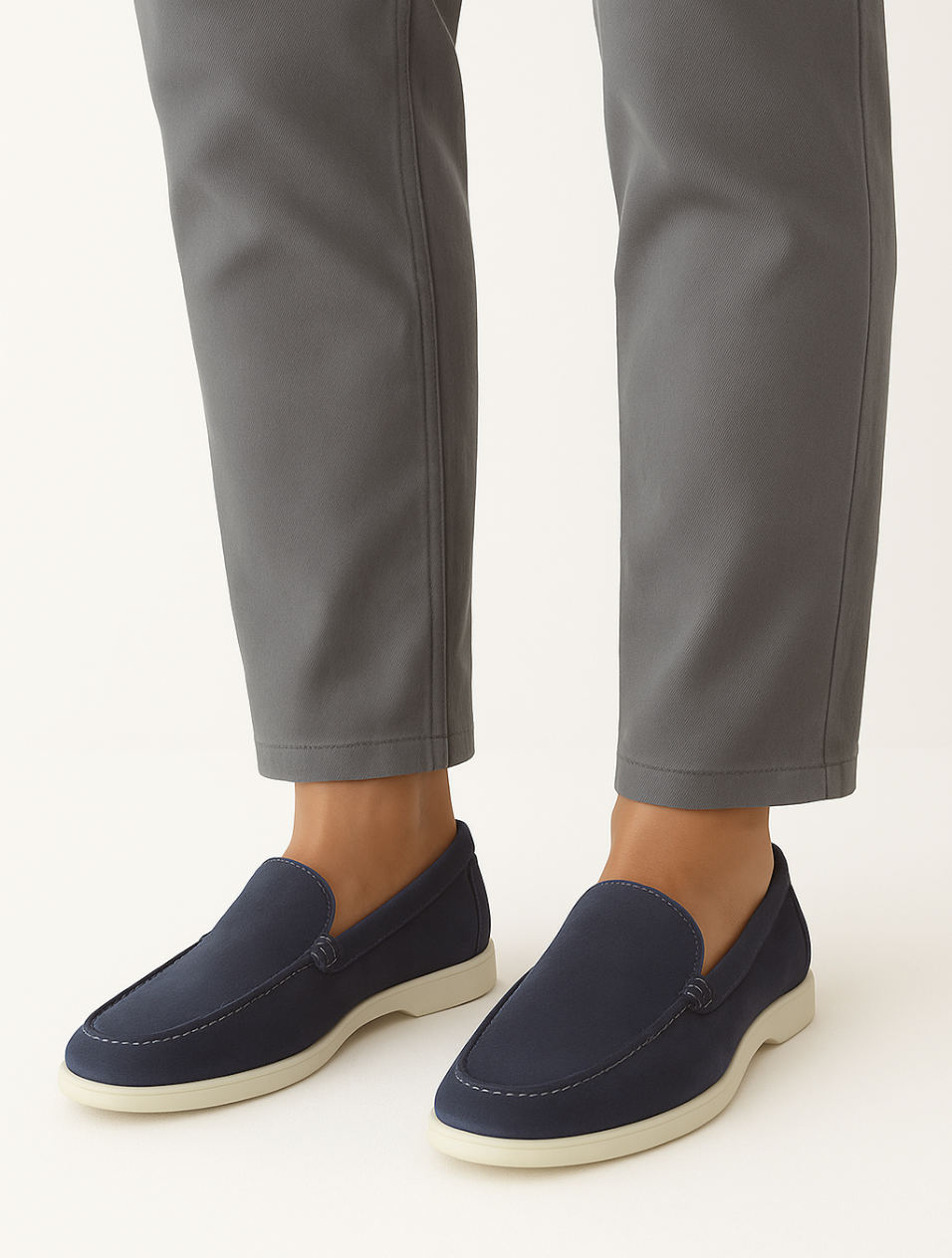 Sahari - Herren Loafers | Wildleder, Weiße Sohle, Modern