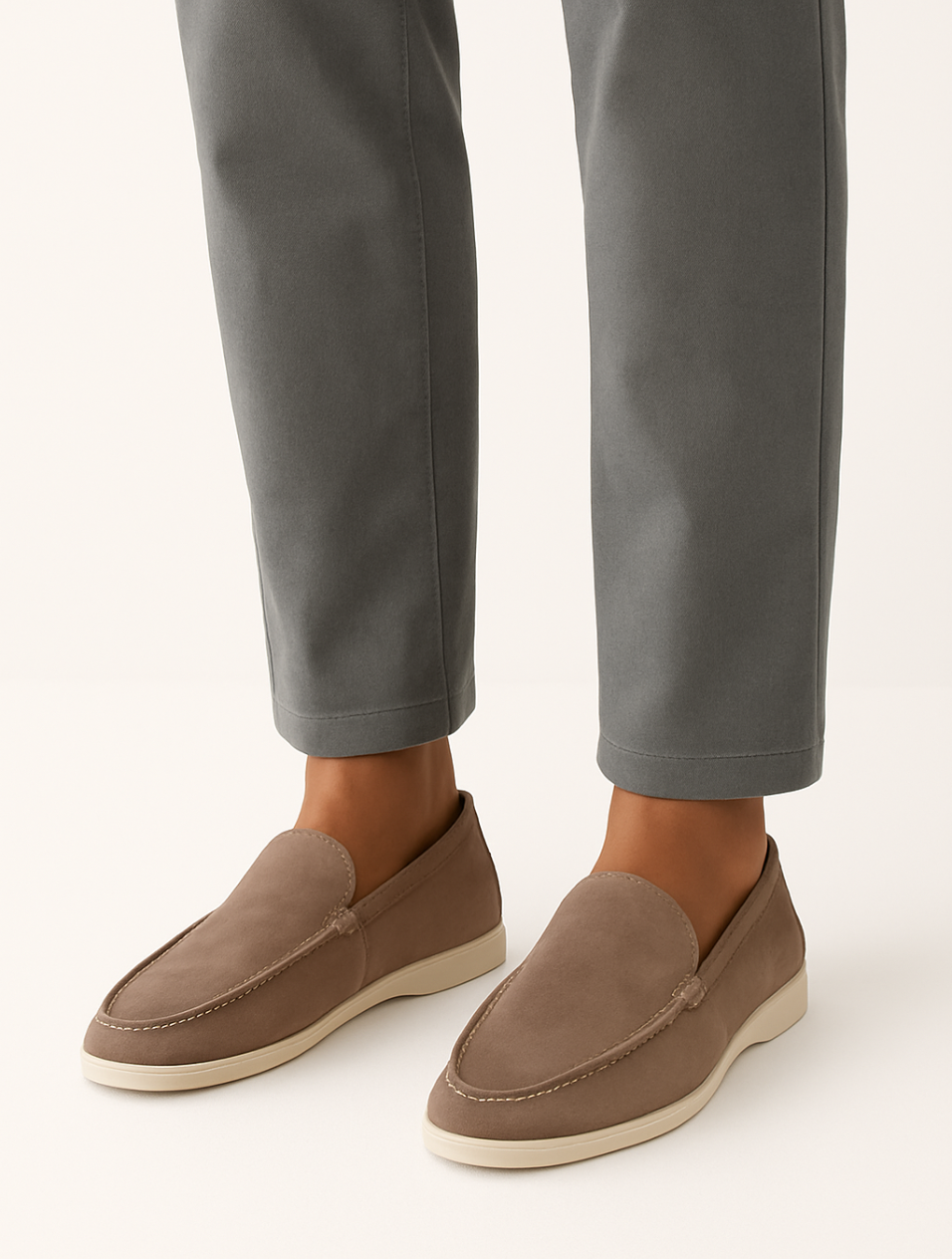 Sahari - Herren Loafers | Wildleder, Weiße Sohle, Modern