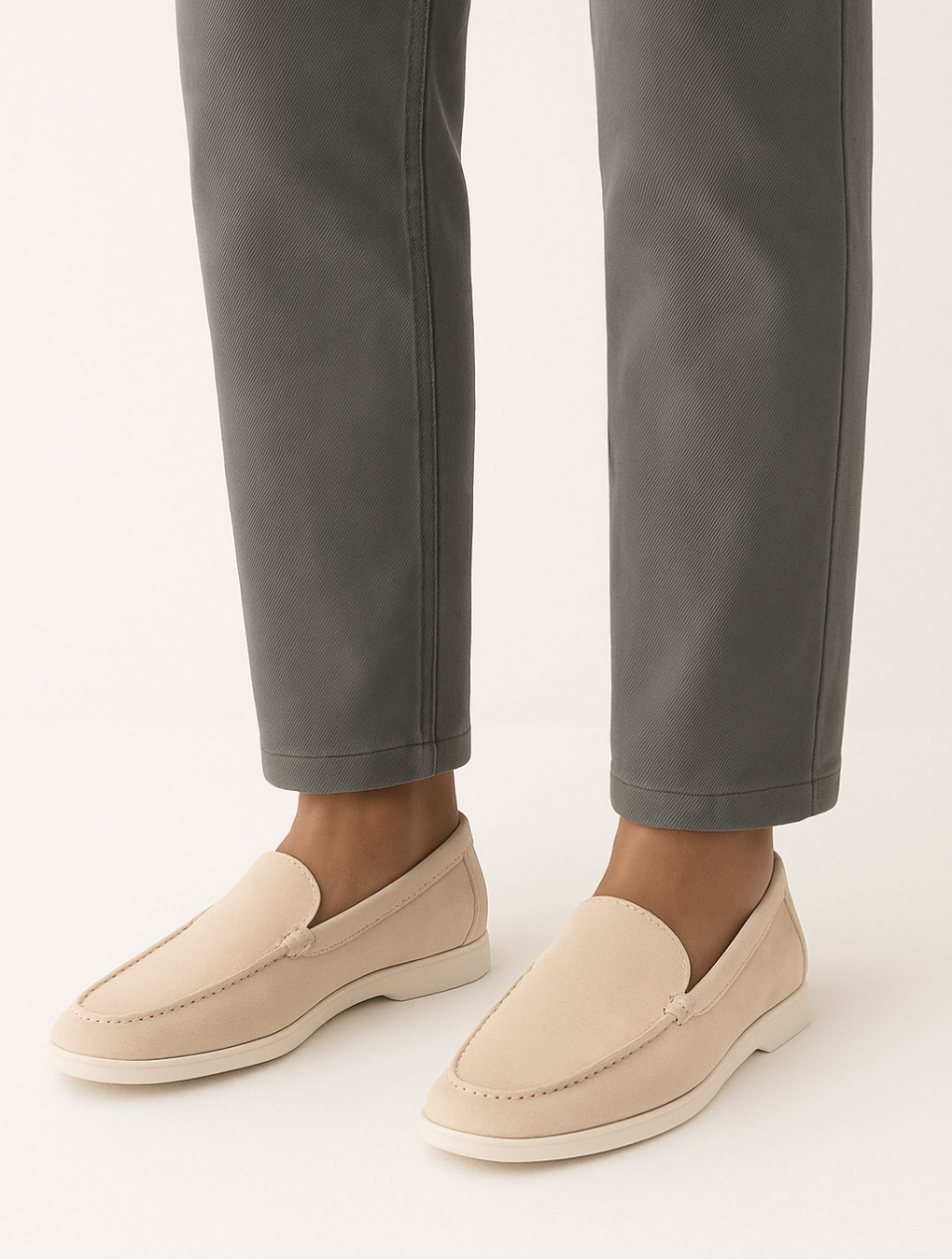 Sahari - Herren Loafers | Wildleder, Weiße Sohle, Modern