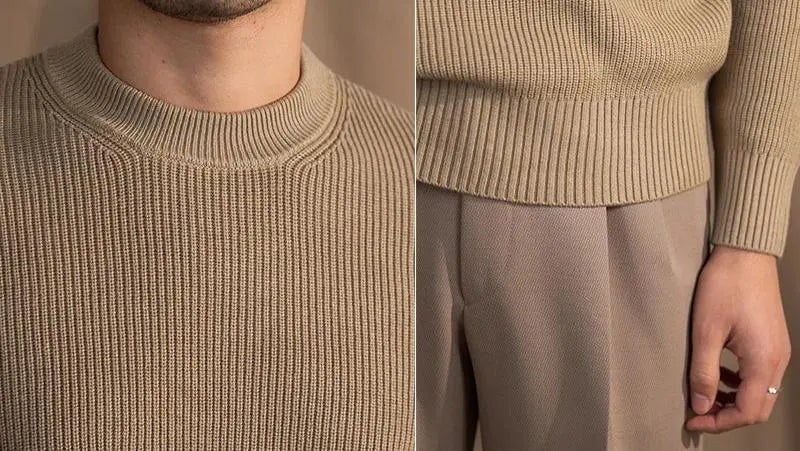 Sahari - Herren Pullover | Gerippt, O-Hals, Hochwertiges Material