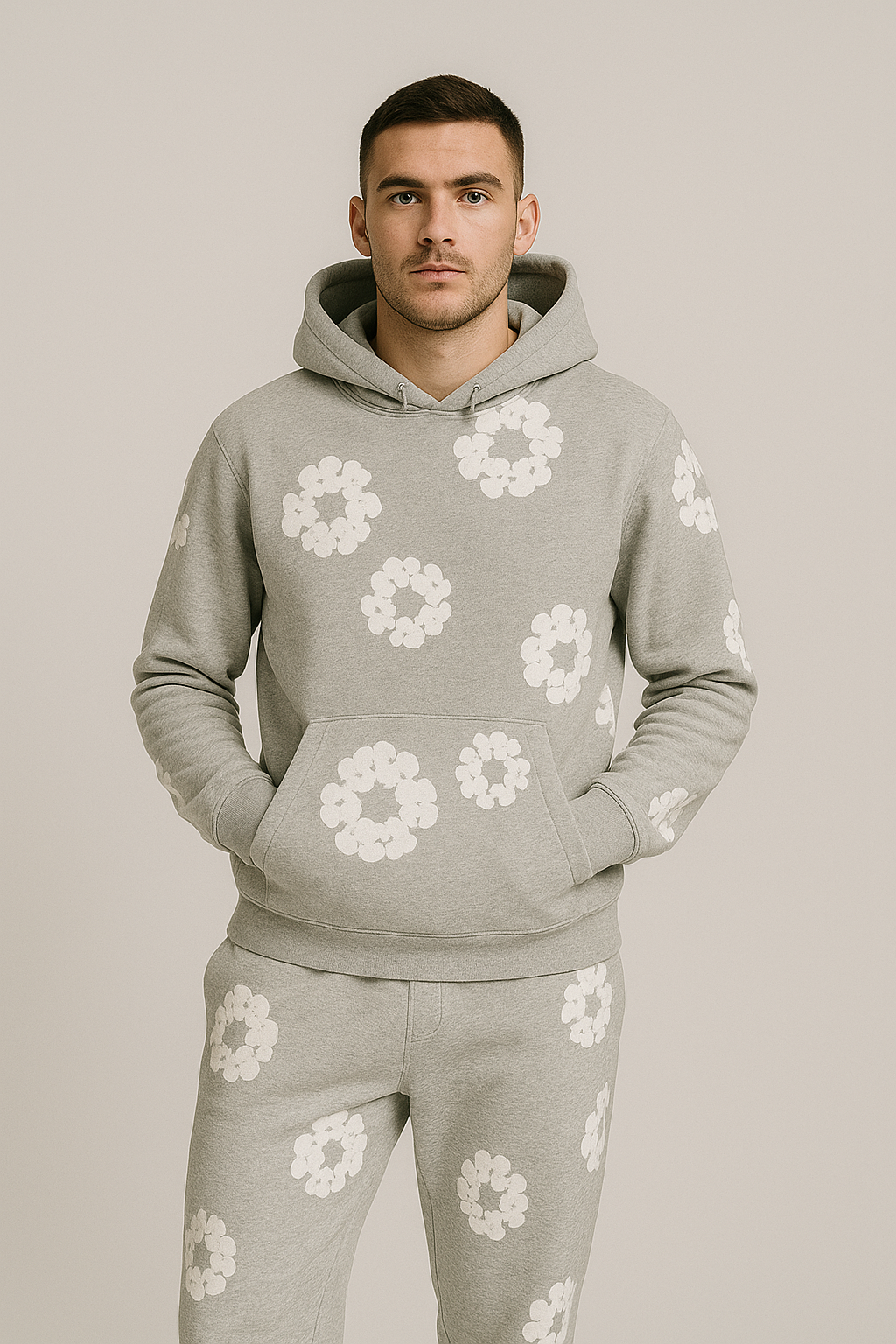 Sahari - Unisex Hoodie und Jogger Set | Hochwertige Baumwollmischung, Blumenmuster