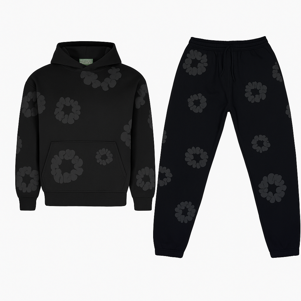 Sahari - Unisex Hoodie und Jogger Set | Hochwertige Baumwollmischung, Blumenmuster