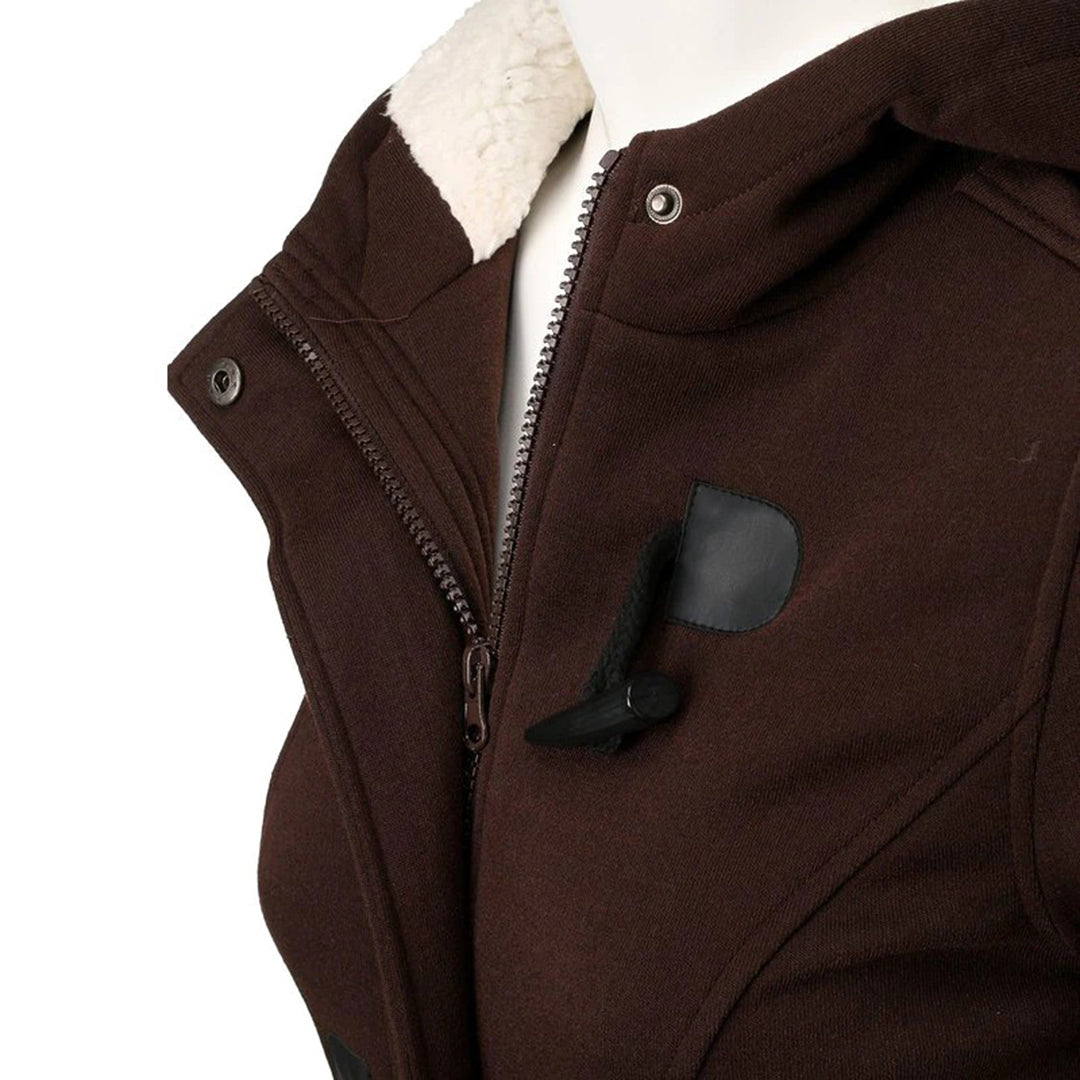 Melina | Damen Wintermantel Lang mit Kapuze & Wärmender Fleece-Fütterung