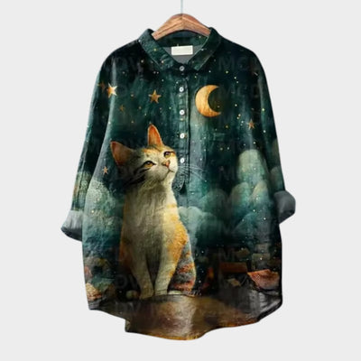 Penelope | Katzenprint-Bluse