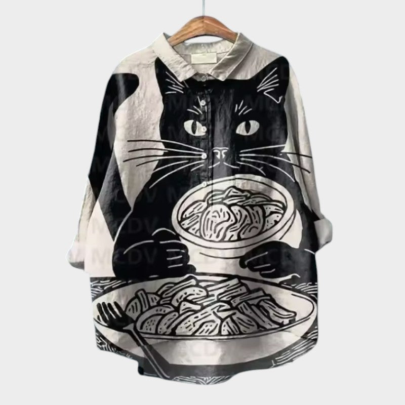 Penelope | Katzenprint-Bluse