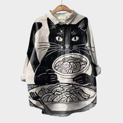Penelope | Katzenprint-Bluse