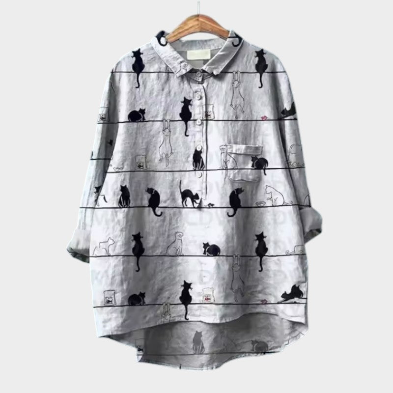 Penelope | Katzenprint-Bluse