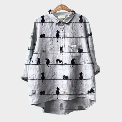 Penelope | Katzenprint-Bluse