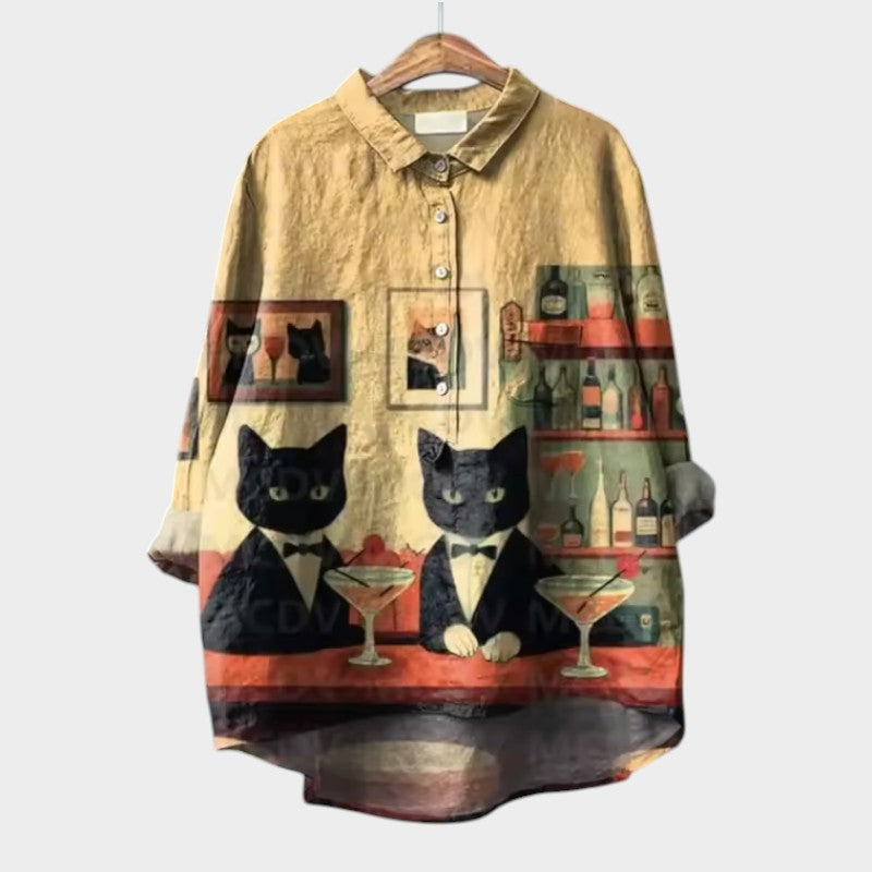 Penelope | Katzenprint-Bluse