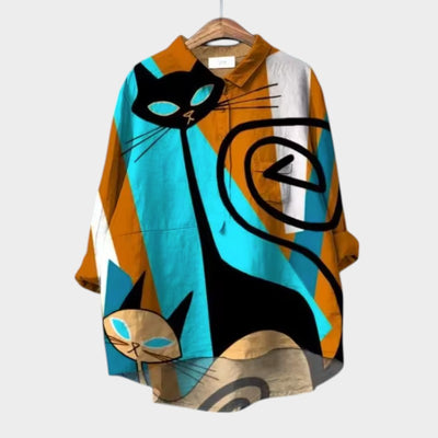 Mia | Katzenprint-Bluse