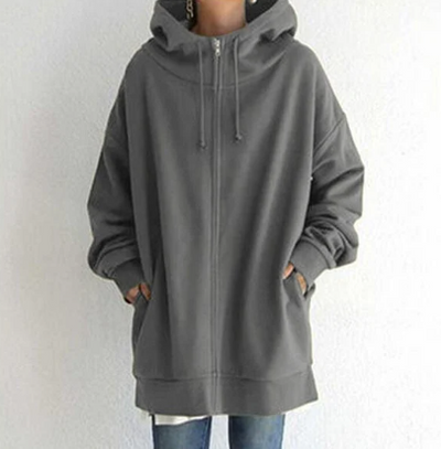 Celestine | Damen Hoodie Jacke mit Kapuze | Oversize Zipper & Kordelzug für lässigen Komfort