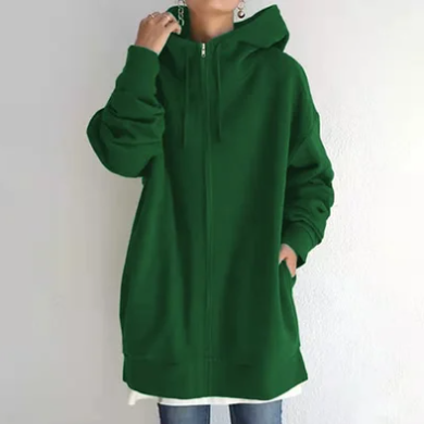 Celestine | Damen Hoodie Jacke mit Kapuze | Oversize Zipper & Kordelzug für lässigen Komfort