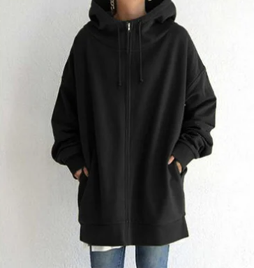 Celestine | Damen Hoodie Jacke mit Kapuze | Oversize Zipper & Kordelzug für lässigen Komfort