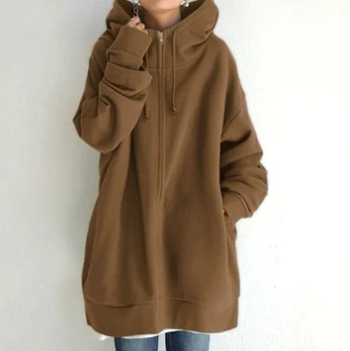 Celestine | Damen Hoodie Jacke mit Kapuze | Oversize Zipper & Kordelzug für lässigen Komfort