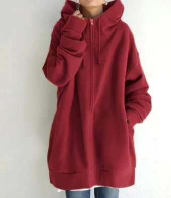 Celestine | Damen Hoodie Jacke mit Kapuze | Oversize Zipper & Kordelzug für lässigen Komfort