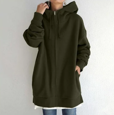 Celestine | Damen Hoodie Jacke mit Kapuze | Oversize Zipper & Kordelzug für lässigen Komfort