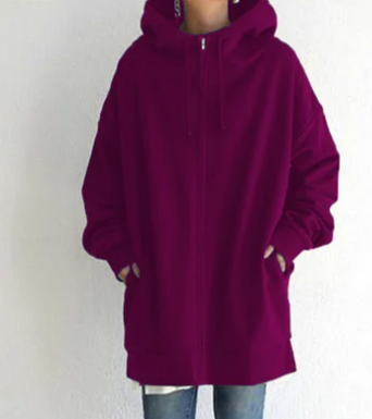 Celestine | Damen Hoodie Jacke mit Kapuze | Oversize Zipper & Kordelzug für lässigen Komfort