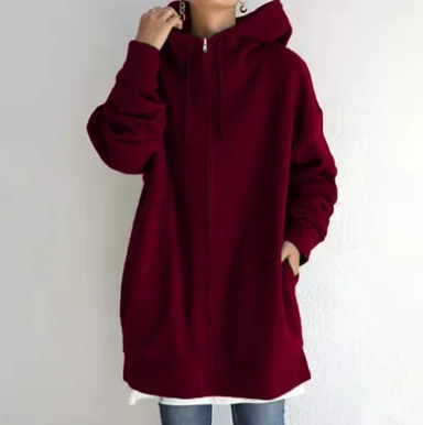 Celestine | Damen Hoodie Jacke mit Kapuze | Oversize Zipper & Kordelzug für lässigen Komfort