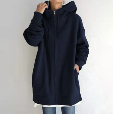 Celestine | Damen Hoodie Jacke mit Kapuze | Oversize Zipper & Kordelzug für lässigen Komfort