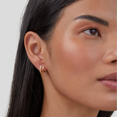 Klaue Gold &amp; Kristall Ohrringe