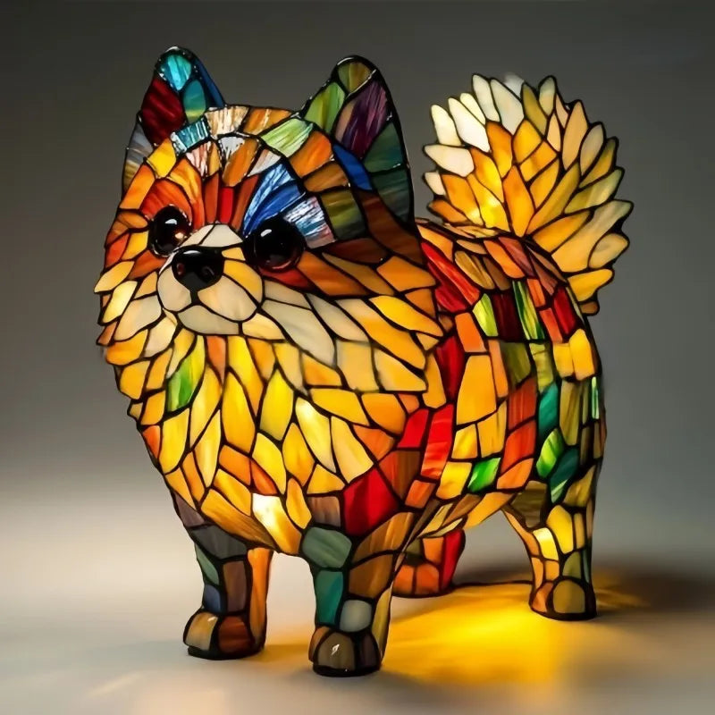 Strahlende Sonnenstrahlen Pomeranian Lampe