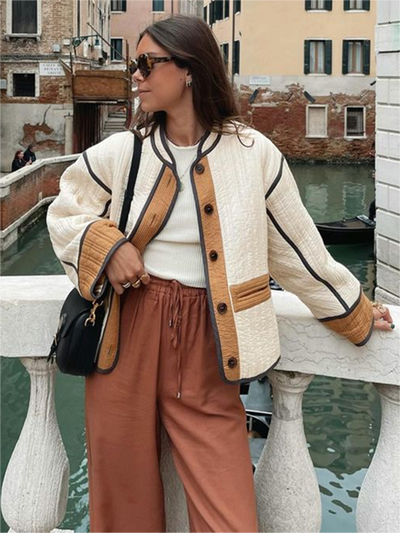 Marta | Damen Übergangsjacke Locker Geschnitten mit Knöpfen & Komfort für den Herbst