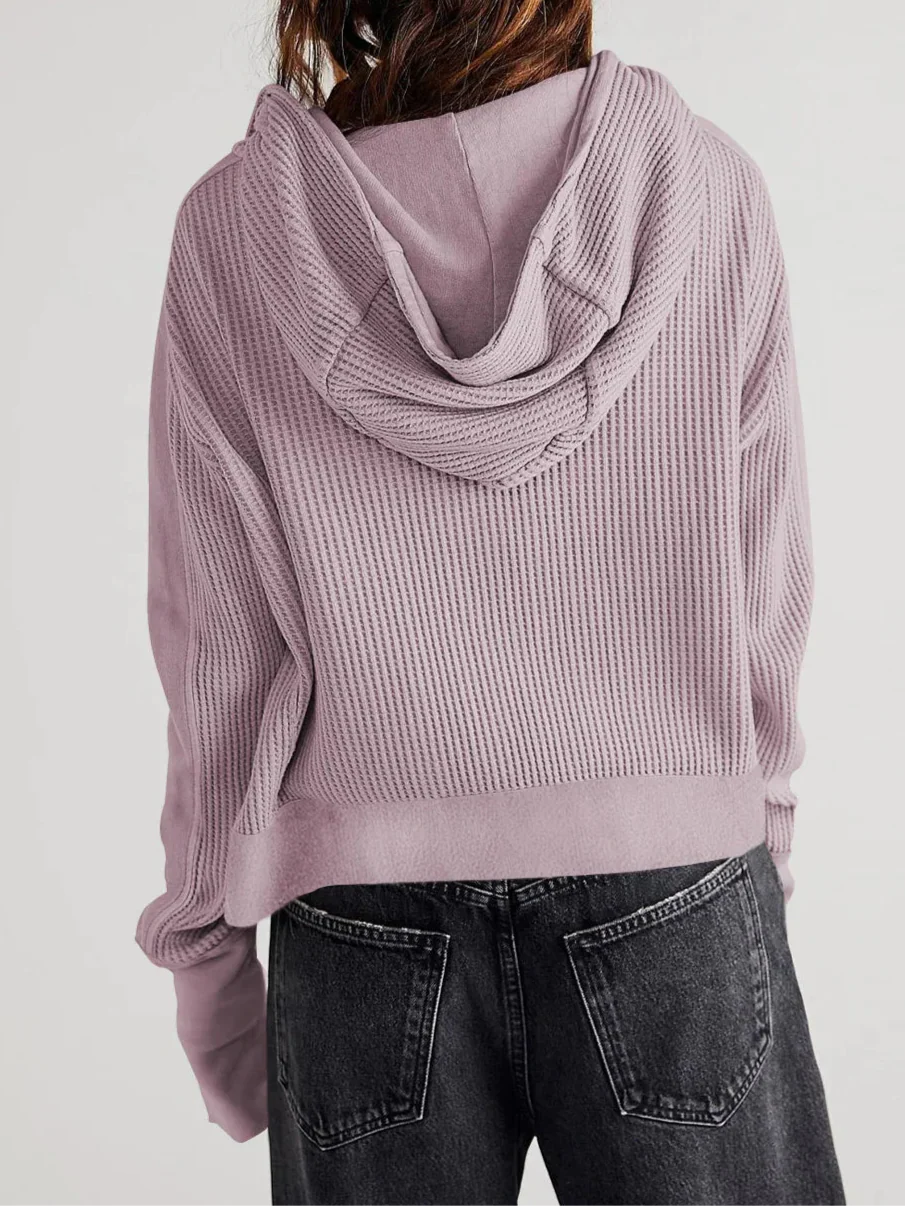 Damen Kapuzenjacke Mit Strukturmuster