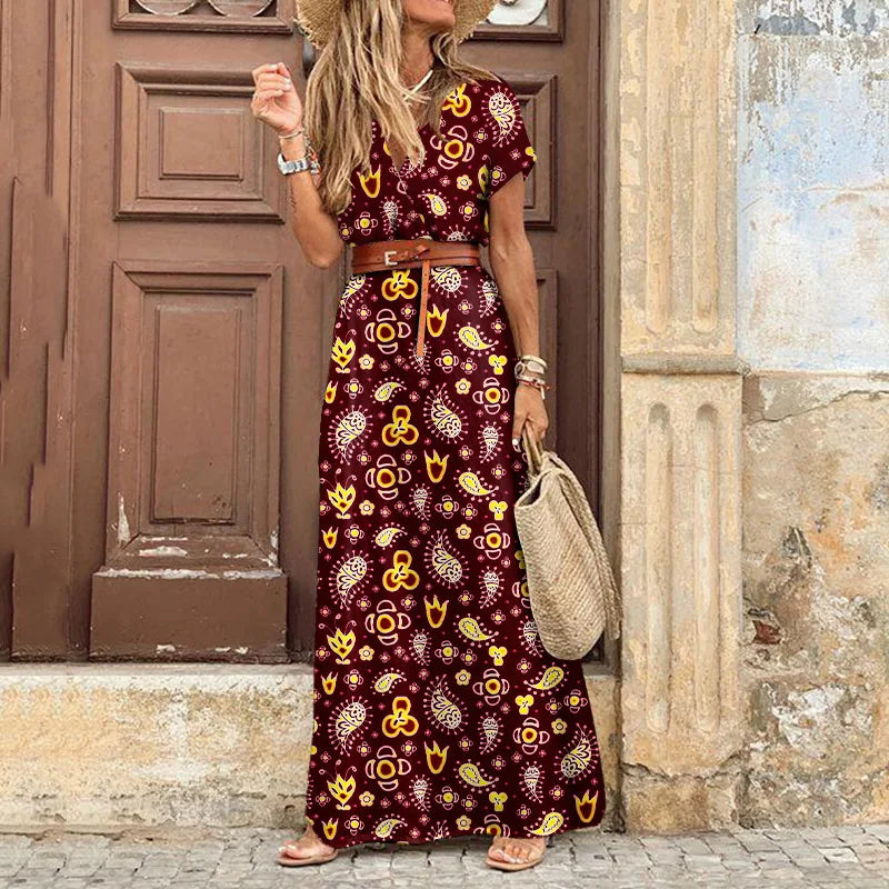 Vivienne | Blütendrapierte Midikleid