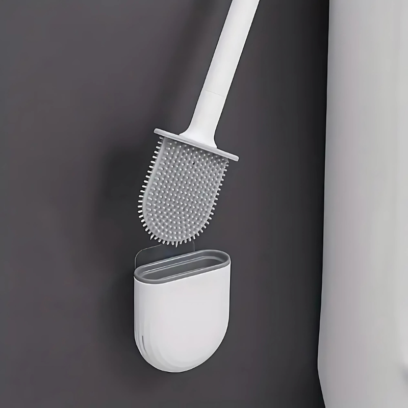 Silikon-Toilettenbürste mit Wandhalterung – Hygienische Toilettenbürste für müheloses Reinigen und schnelles Trocknen