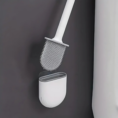 Silikon-Toilettenbürste mit Wandhalterung – Hygienische Toilettenbürste für müheloses Reinigen und schnelles Trocknen