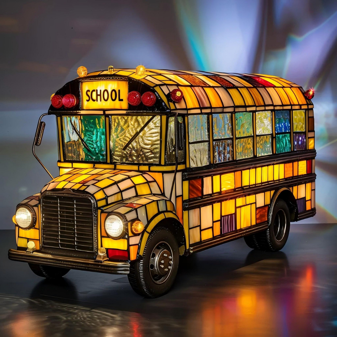 Buntglas Schulbus Lampe