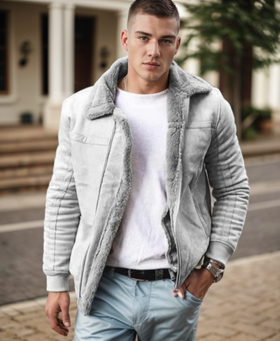 Herren Winterjacke Mit Kunstpelzfutter Und Modernem Schnitt