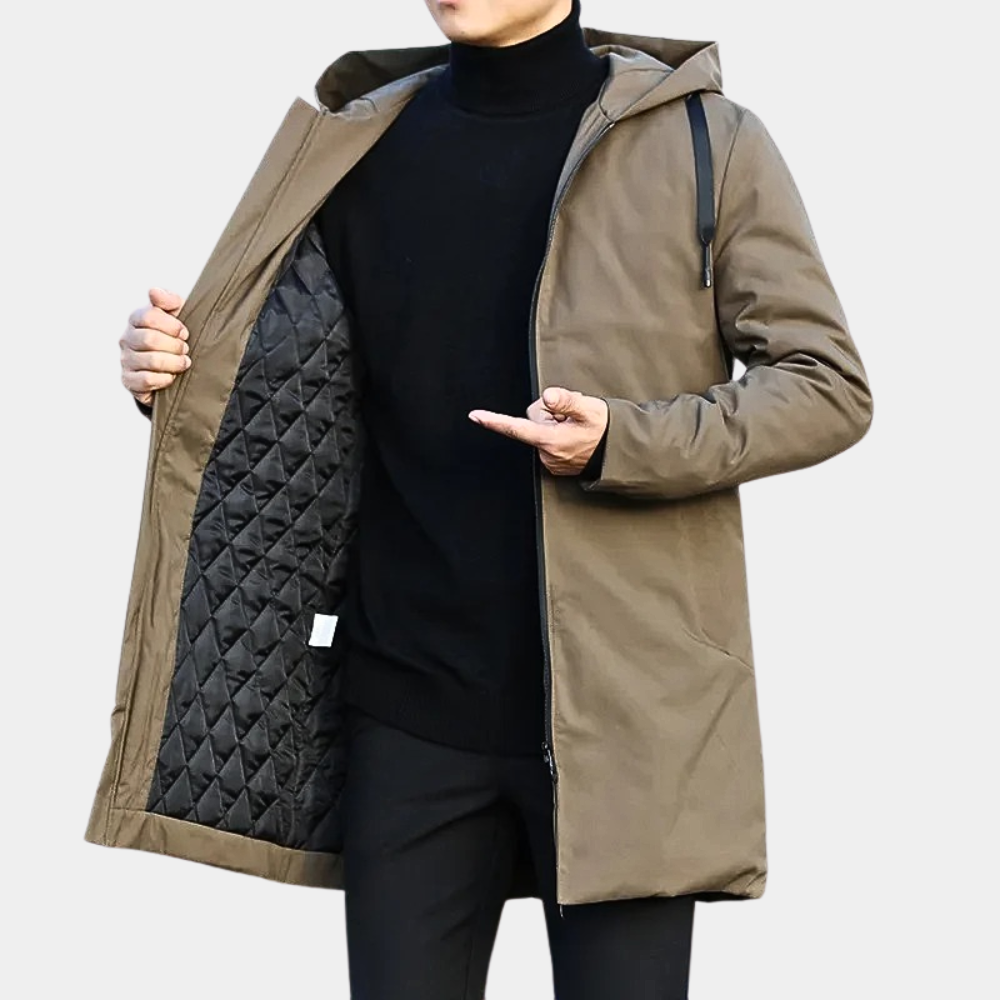 William | Herren Winterjacke mit Kapuze | Gefütterte Übergangsjacke für kalte Tage