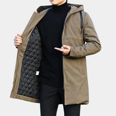 William | Herren Winterjacke mit Kapuze | Gefütterte Übergangsjacke für kalte Tage