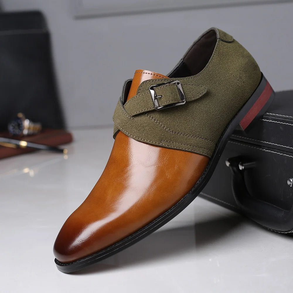Herren Loafer Mit Doppelter Schnalle Und Zweifarbigem Design