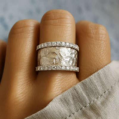 Lina™ | Damen Vintage Silber Zirkonia Ring