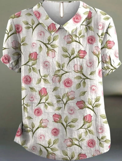Nyelle – Lässige Bluse Mit Blumen Drucken
