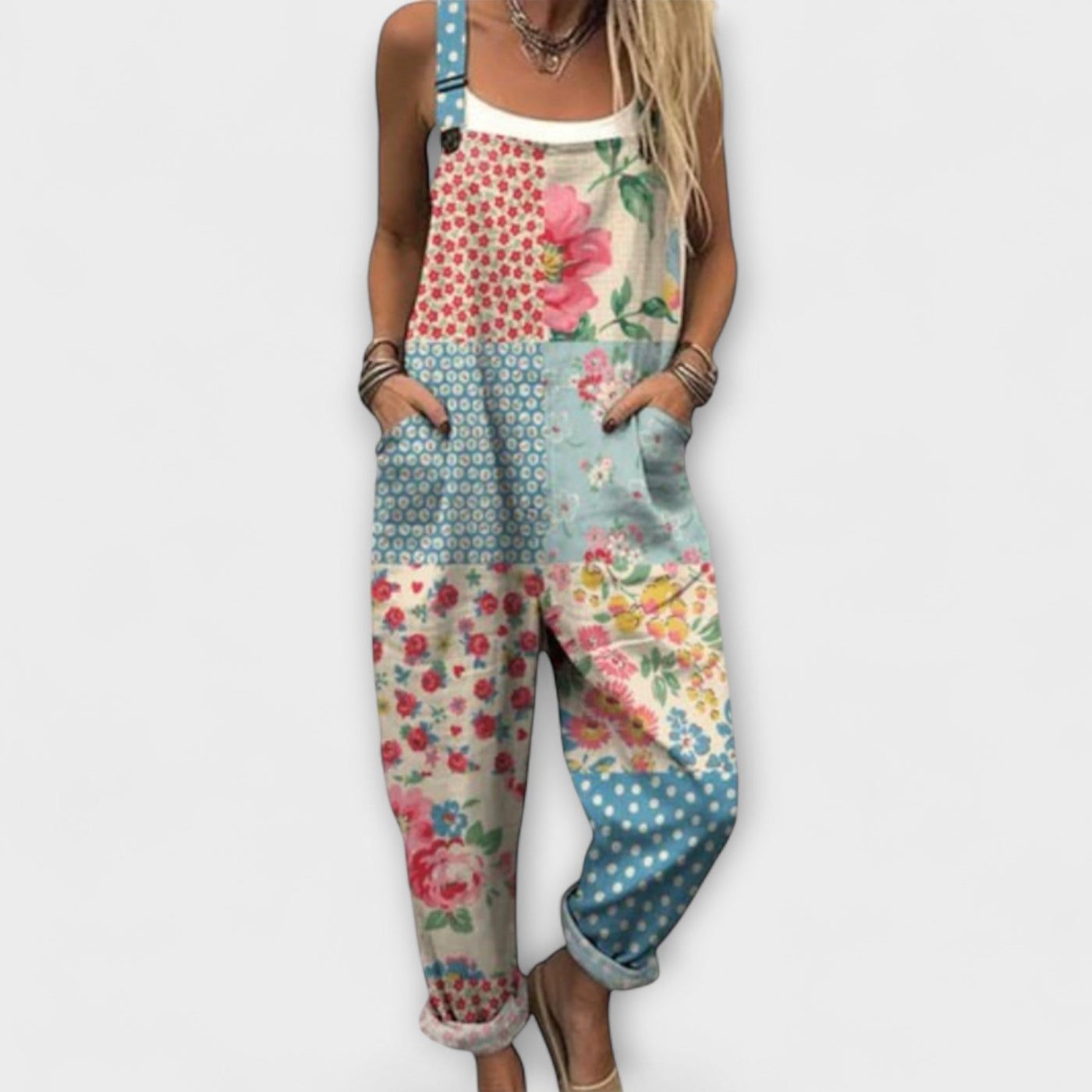 Elara - Retro Patchwork Overalls