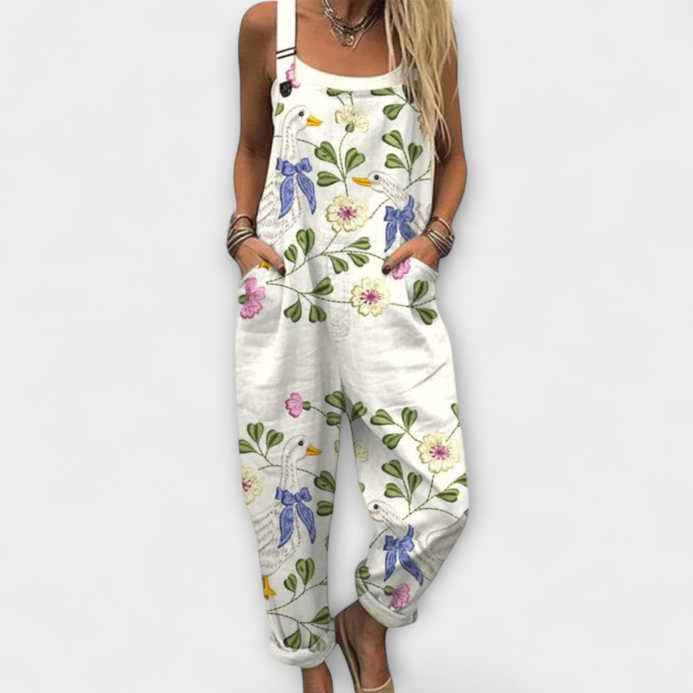 Thaïs - Latzhose mit bunten Entenmotiven