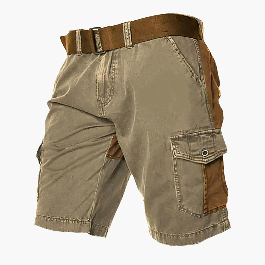 Herren Sommer Cargo Shorts mit Taschen und Kontrastdetails