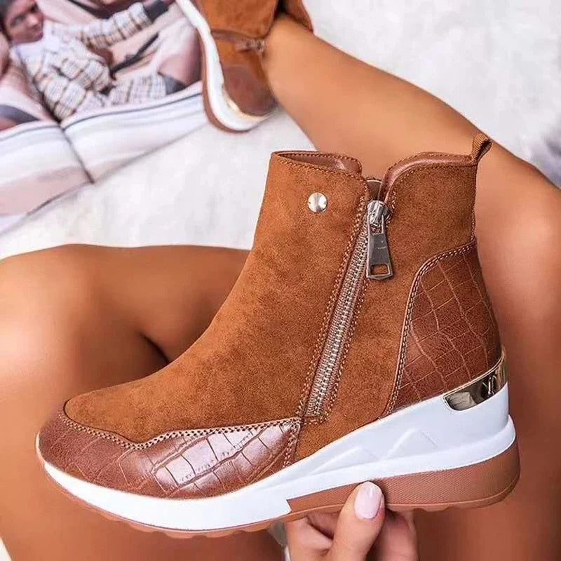 Stiefeletten für Damen mit Gummisohle und Fleecefutter – Stilvoll für Ausflüge und Spaziergänge