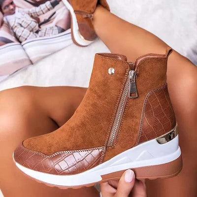 Stiefeletten für Damen mit Gummisohle und Fleecefutter – Stilvoll für Ausflüge und Spaziergänge