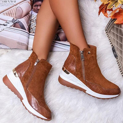 Stiefeletten für Damen mit Gummisohle und Fleecefutter – Stilvoll für Ausflüge und Spaziergänge
