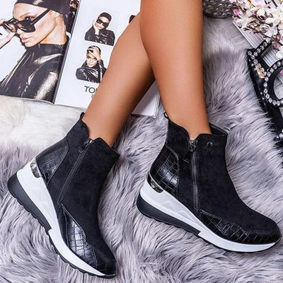 Stiefeletten für Damen mit Gummisohle und Fleecefutter – Stilvoll für Ausflüge und Spaziergänge
