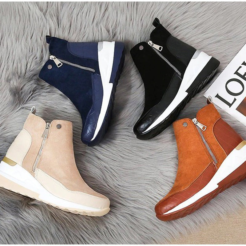 Stiefeletten für Damen mit Gummisohle und Fleecefutter – Stilvoll für Ausflüge und Spaziergänge