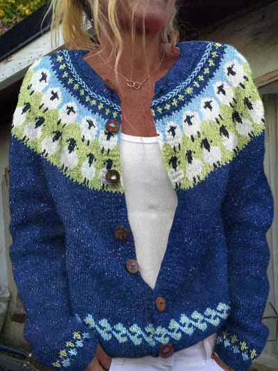 Kaylyn | Vintage Isländische Strickjacke