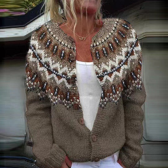 Audrina | Vintage Isländische Strickjacke
