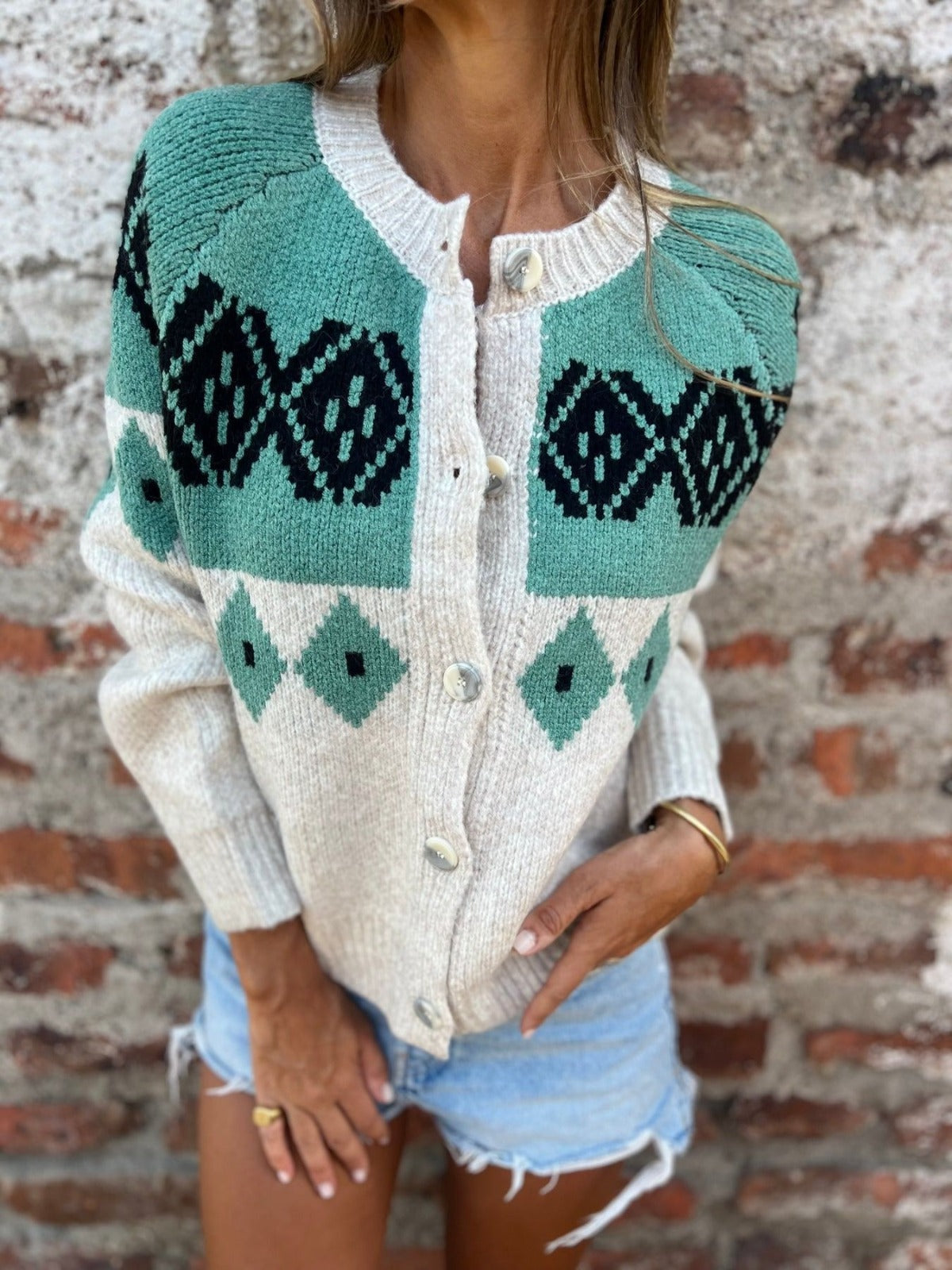 Allison | Vintage Isländische Strickjacke