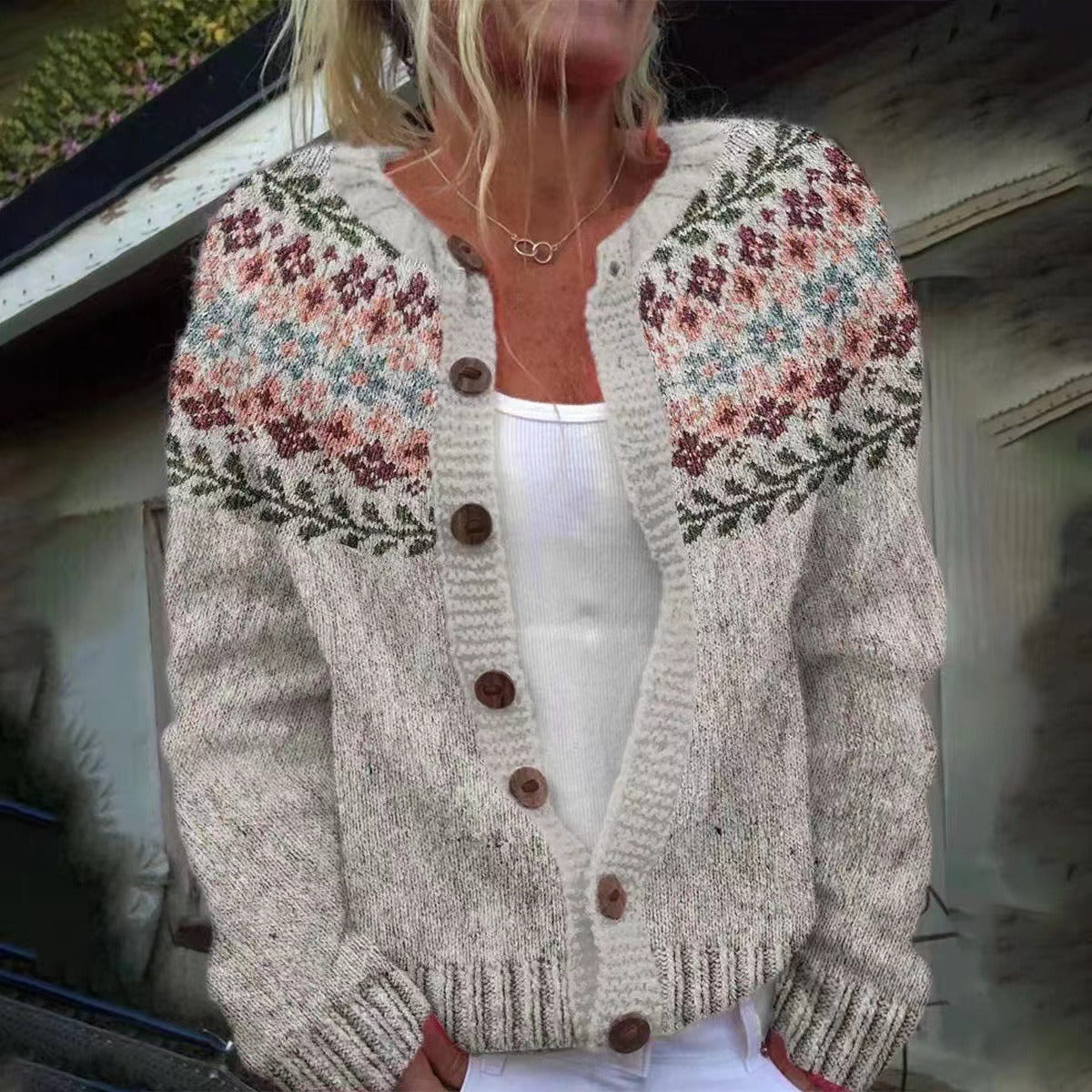 Joy | Vintage Isländische Strickjacke