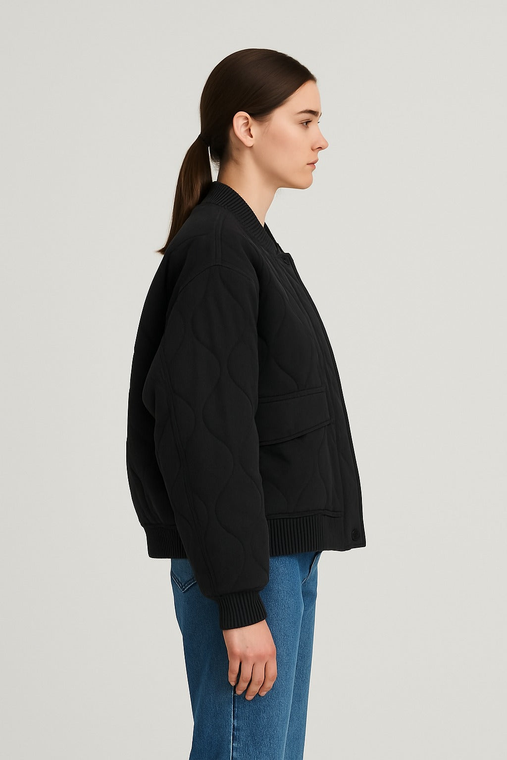 Oversized Damen Bomberjacke – Übergangsjacke mit Reißverschluss